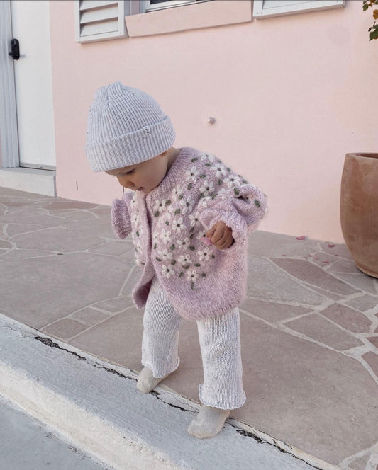 Pale Daisies Hand-Knitted Cardigan