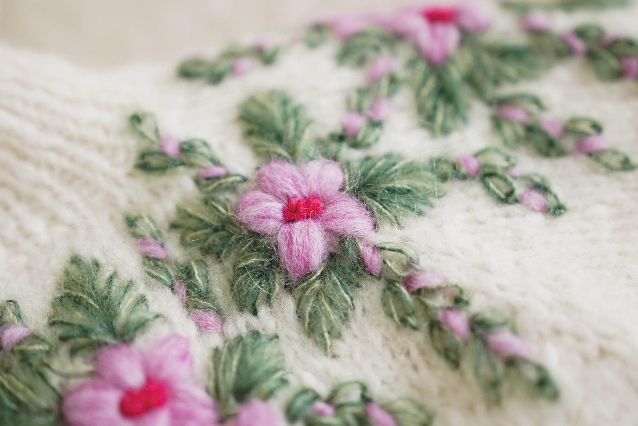 Botanical Hand-Knitted Cardigan