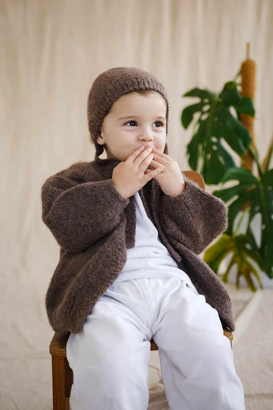 Rich Brown Hand-Knit Cardigan