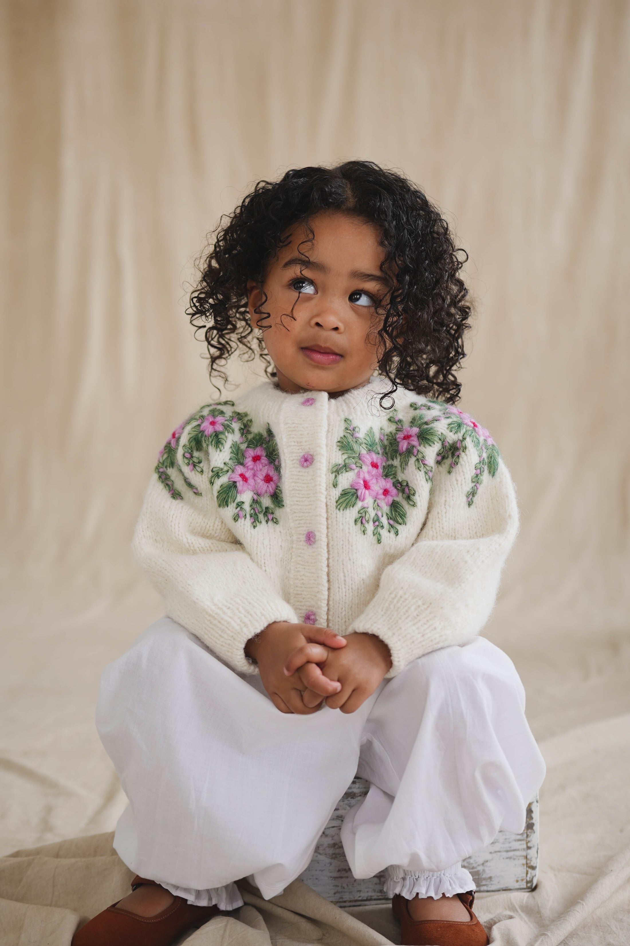 Botanical Hand-Knitted Cardigan