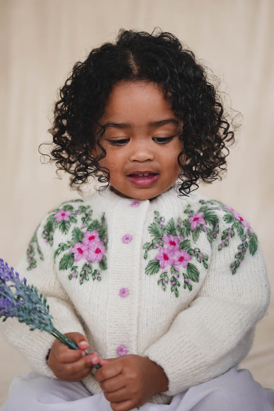 Botanical Hand-Knitted Cardigan