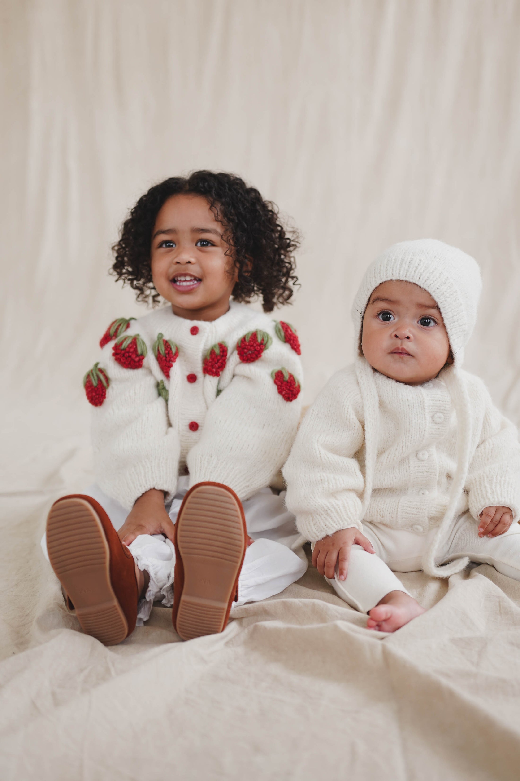 White Hand-Knitted Cardigan