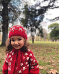 Load image into Gallery viewer, Red Daisywave Hand-Knitted Cardigan
