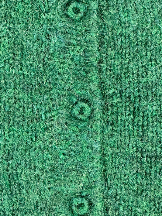 Forest Green Hand-Knit Cardigan