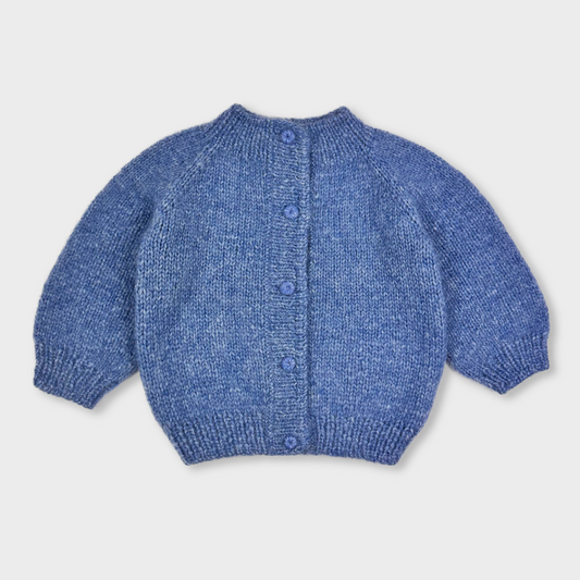 Azure Blue Hand-Knit Cardigan