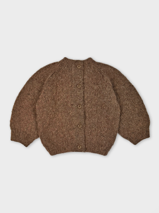Rich Brown Hand-Knit Cardigan