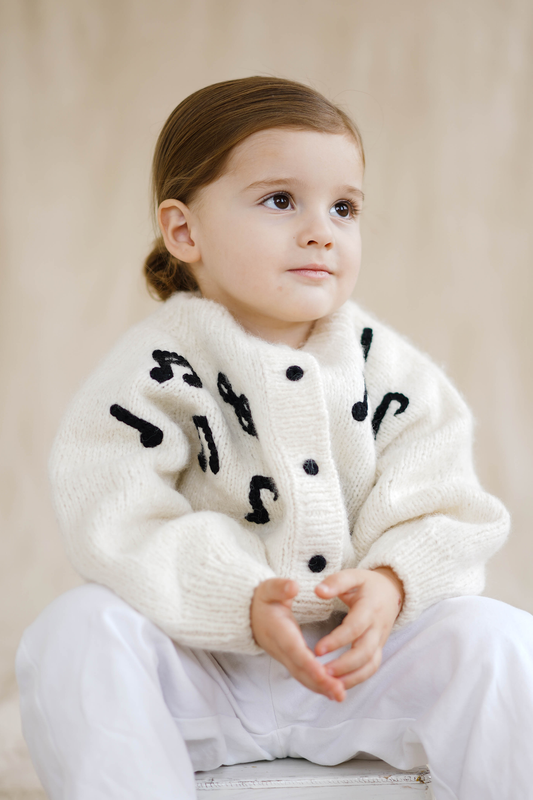 Musical Notes Embroidered Cardigan
