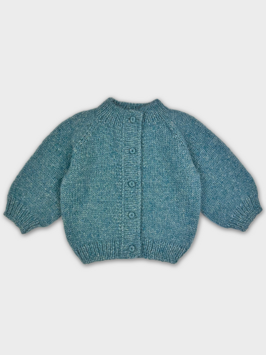 Sea Blue Hand-Knit Cardigan