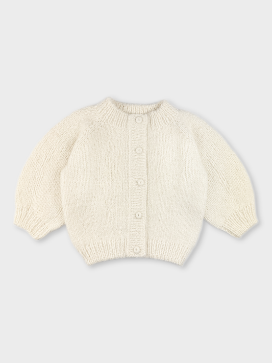 White Hand-Knitted Cardigan