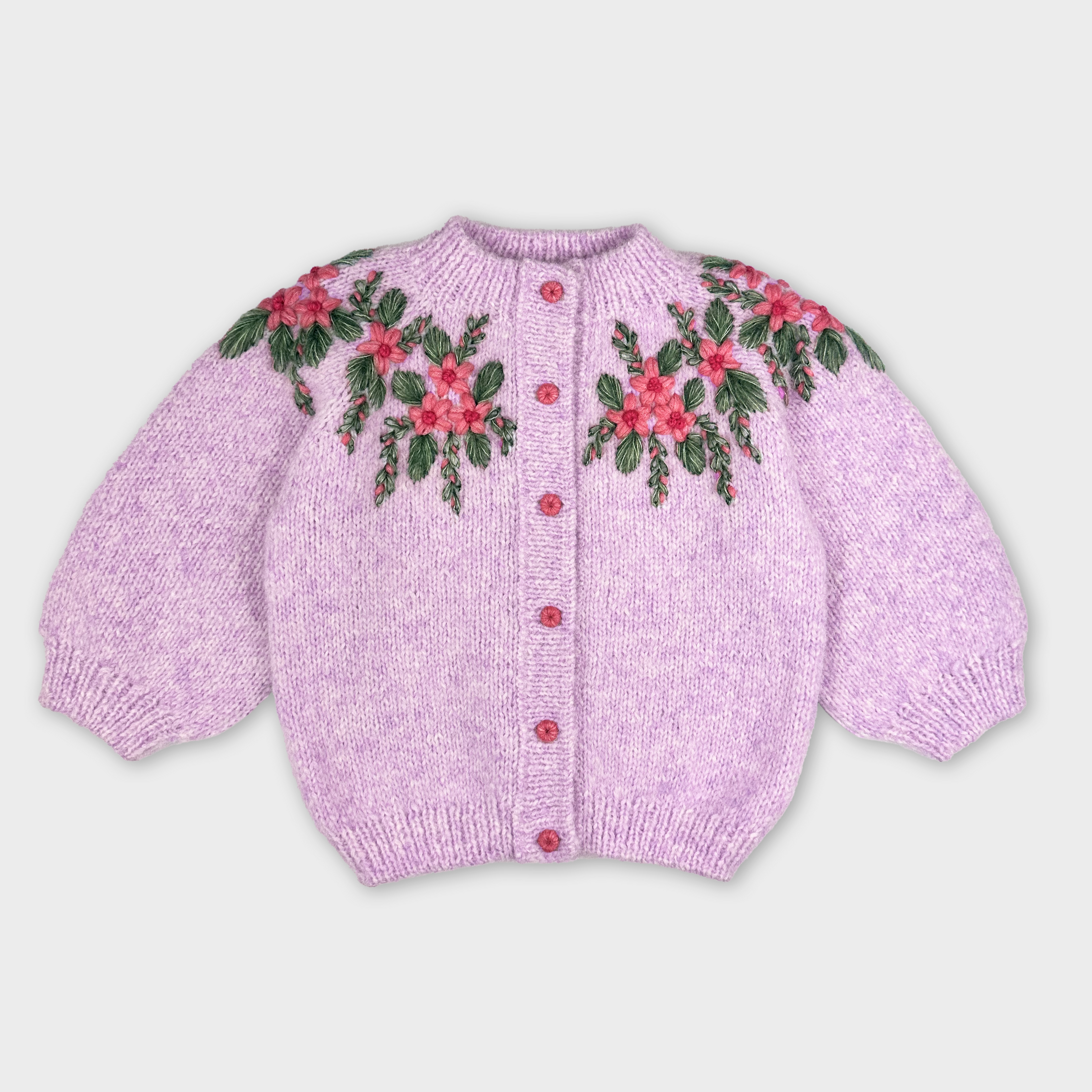 Rosette Hand-Knitted Cardigan