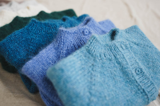 Azure Blue Hand-Knit Cardigan