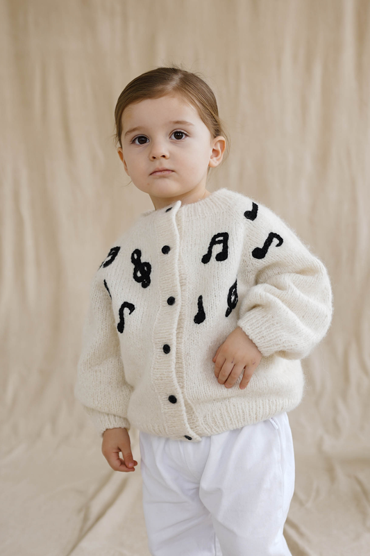 Musical Notes Embroidered Cardigan