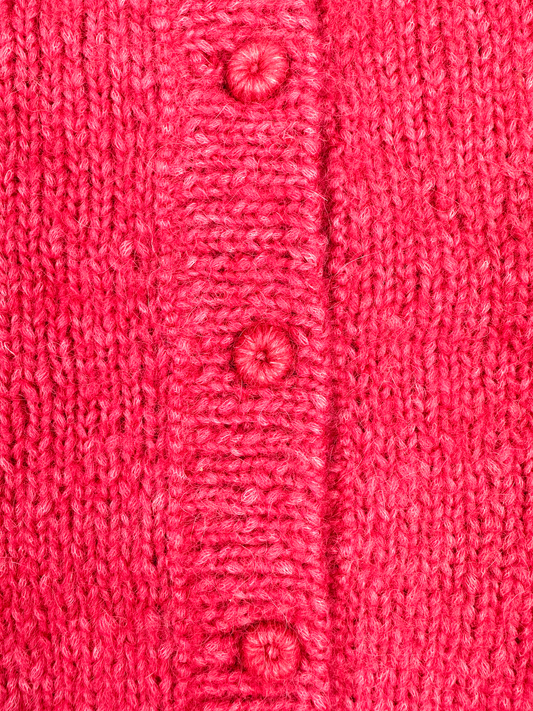 Rose Pink Hand-Knit Cardigan
