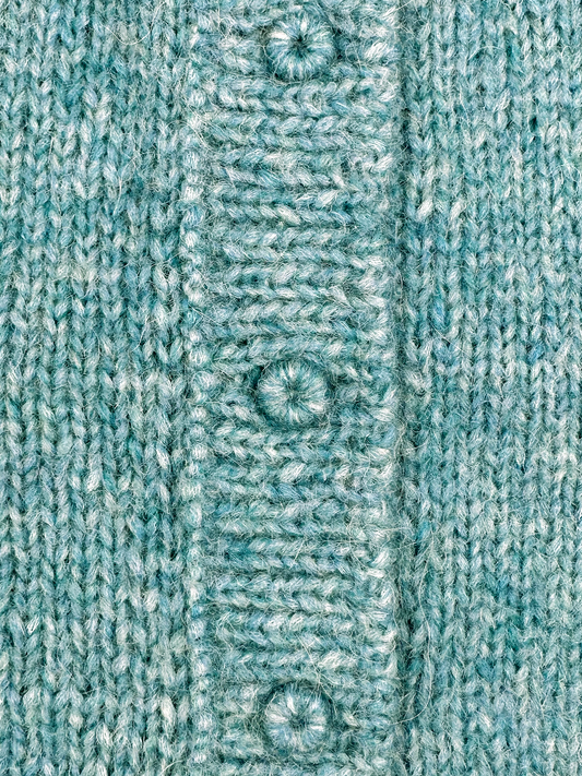 Sea Blue Hand-Knit Cardigan
