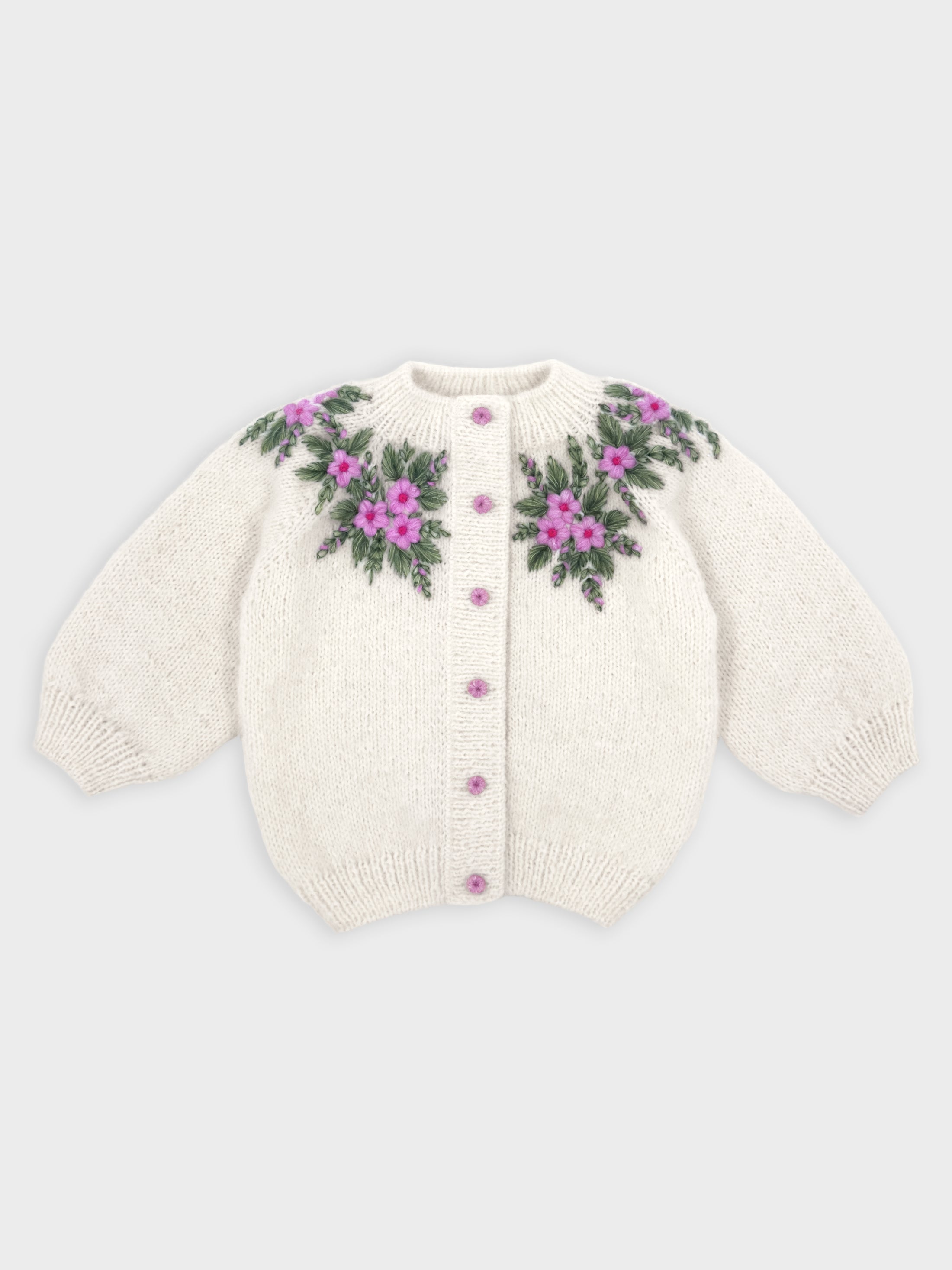 Botanical Hand-Knitted Cardigan