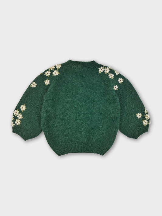 Forest Daisies Hand-Knitted Cardigan
