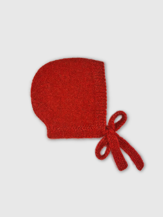 Red Hand-Knit Bonnet
