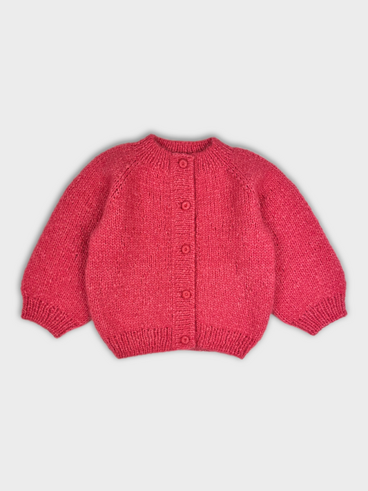 Rose Pink Hand-Knit Cardigan