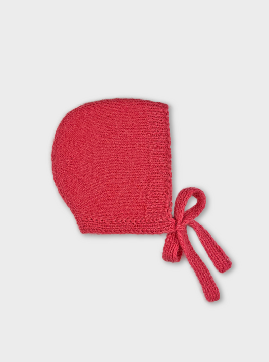 Rose Pink Hand-Knit Bonnet