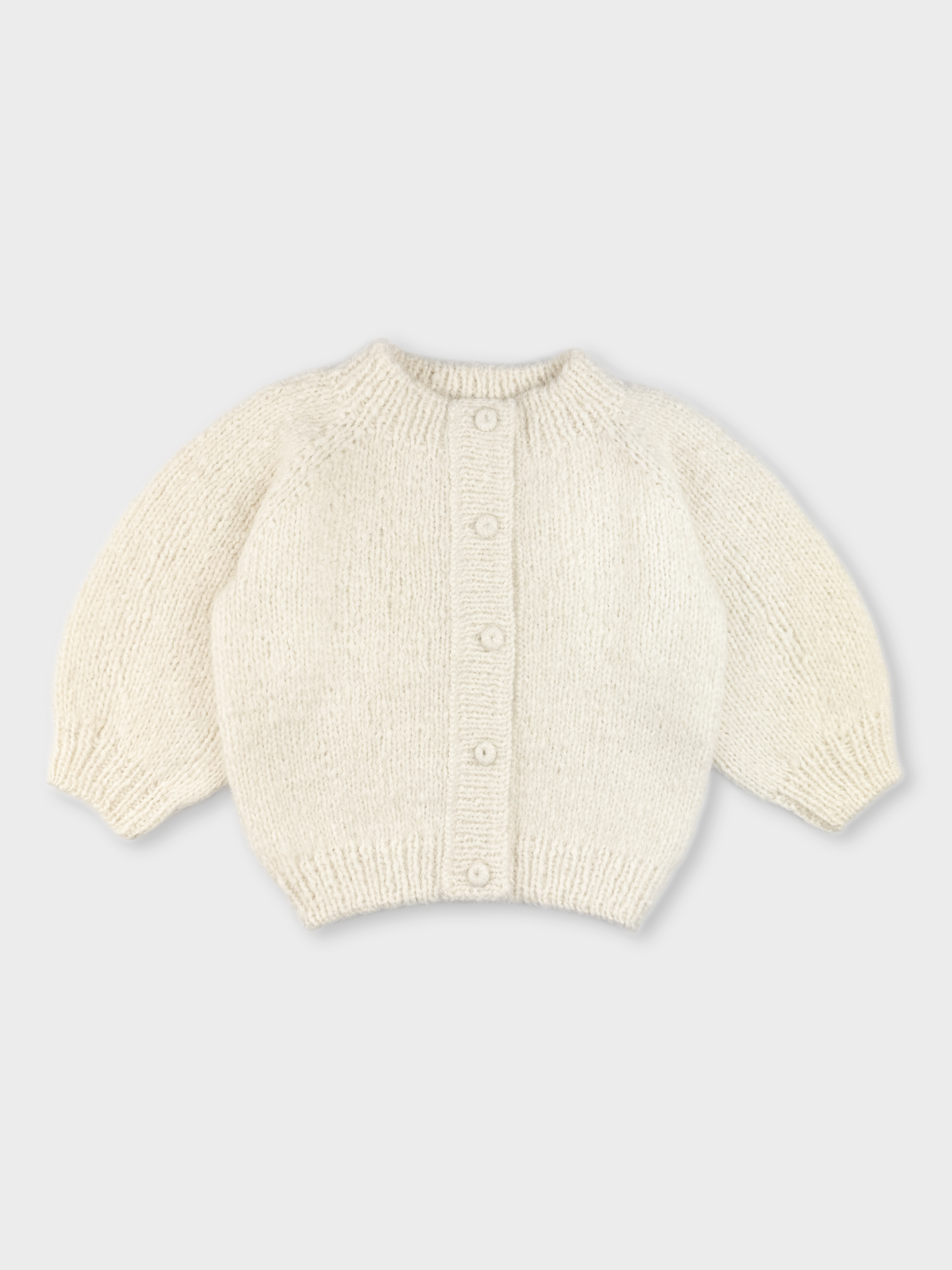 White Hand-Knitted Cardigan