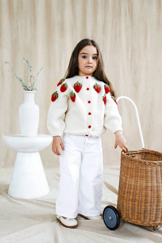 Strawberry Fields Hand-Knitted Cardigan